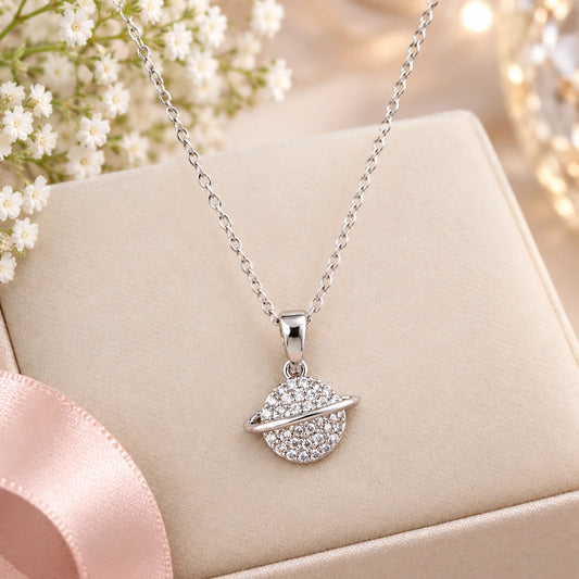 Saturn Ring Silver Pendant