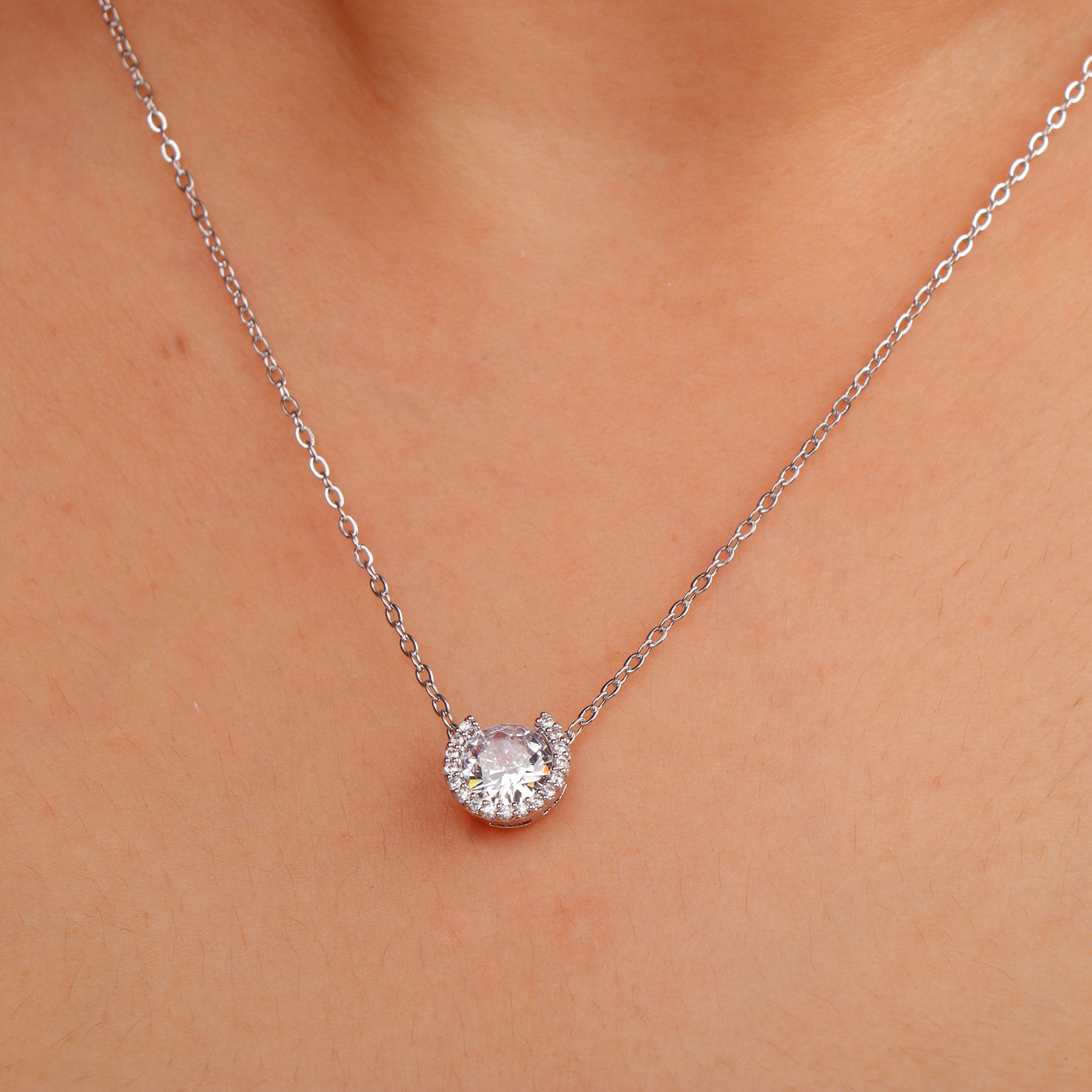 Silver Stone Drop Pendant
