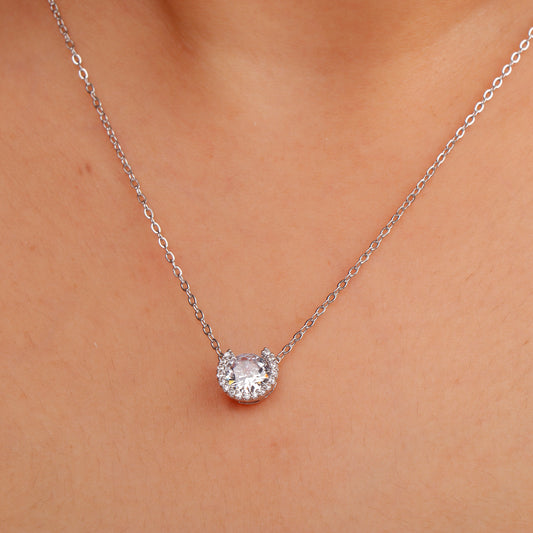 Silver Stone Drop Pendant