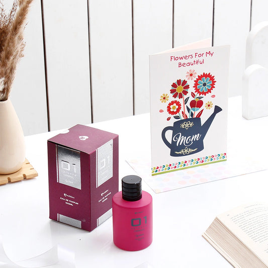 Mother's Day Card & 01 Women Perfume Combo