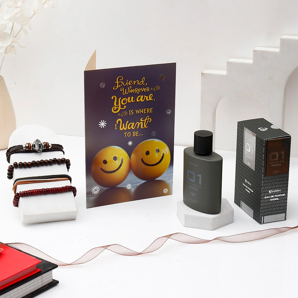 Archies 'Friend Wherever You Are' Greeting Card, Perfume & Bracelet Set