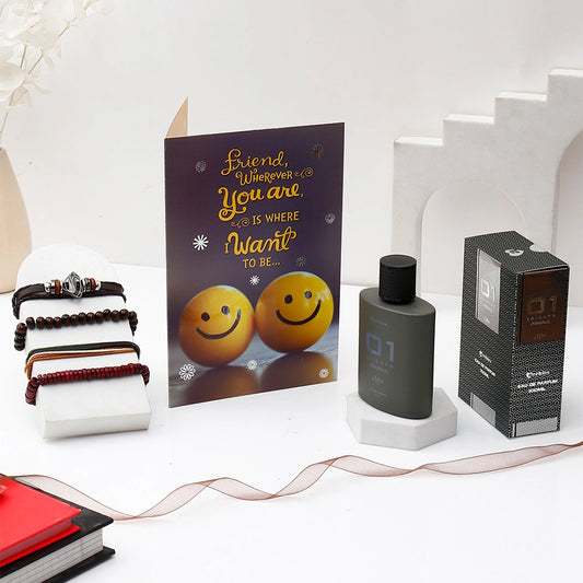 Archies 'Friend Wherever You Are' Greeting Card, Perfume & Bracelet Set