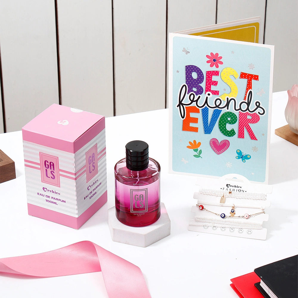 Archies 'Best Friends Ever' Greeting Card, Perfume & Bracelet Set