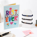 Archies Friendship Greeting Card & Navy Corded Bracelet Set