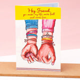 Archies Friendship Greeting Card & Blue Beaded Bracelet Set