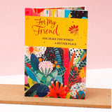 Archies Friendship Greeting Card & Brown Beaded Bracelet Set