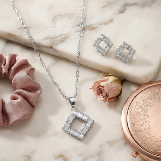 Sparkle Pendant with Earring Set