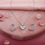 Doodle Heart Pendant with Earring Set