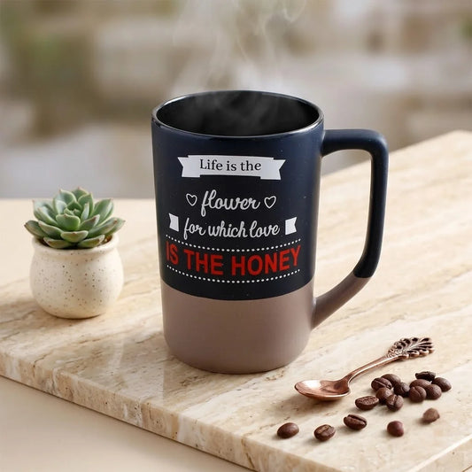 Life is A Flower Quoted Cork Base Beer Mug