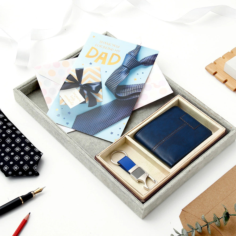 Archies Navy Blue Wallet Set With Greeting Card