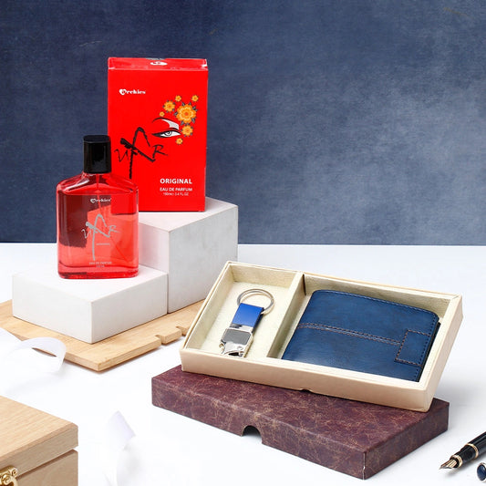 Archies Navy Blue Wallet Set With Archies UXR Perfume