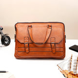 Brown Leather Laptop Bag With Wallet Set, Pierre Cardin Pen And IKYK Tuscan Leather