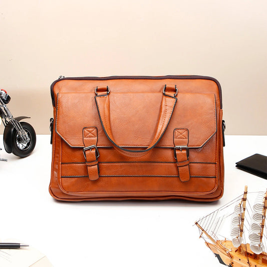 Brown Leather Laptop Bag With Archies 01 Men Perfume