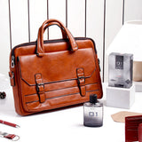 Brown Leather Laptop Bag With Archies Black Diamond Perfume