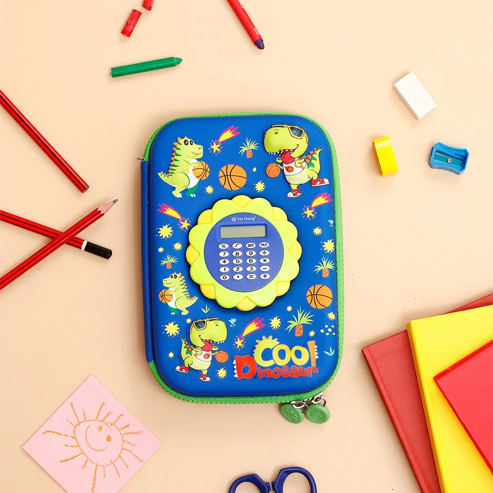 Cool Dinosaur Calculator Zipper Pencil Case