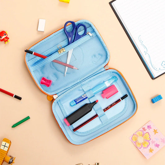 Sky Blue Dinosaur Calculator Pencil Case