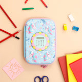 Blue Unicorn Calculator Pencil Case