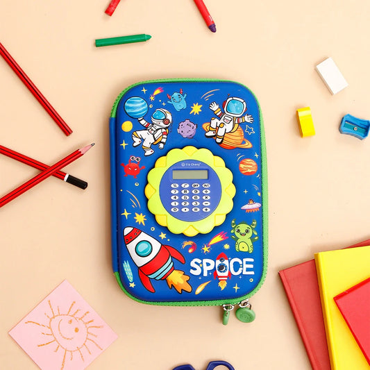 Dark Blue Space Calculator Pencil Case