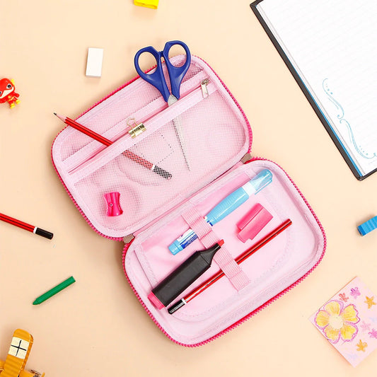 Cute Floral Black Calculator Pencil Case