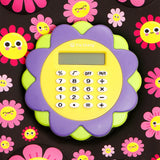 Cute Floral Black Calculator Pencil Case