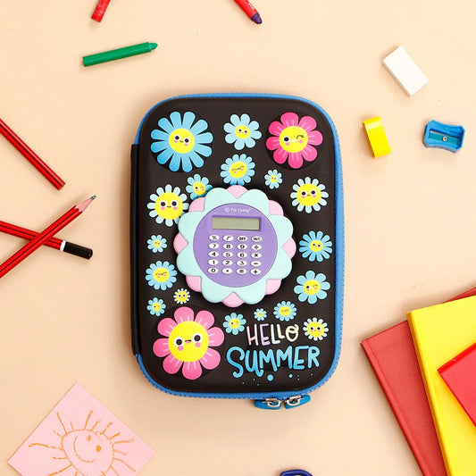 Blue Hello Summer Floral Calculator Case