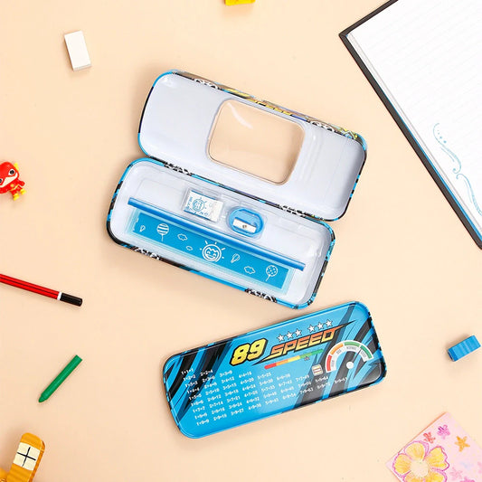 Blue Race Car Pencil Box
