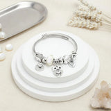 Wise Owl Charms Silver Bracelet