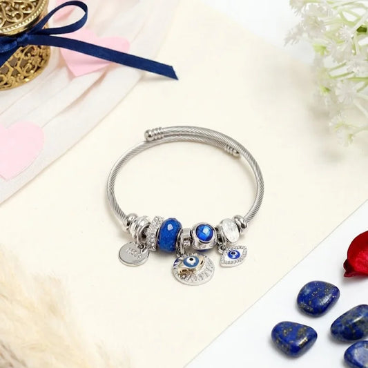 Evil Eye Charms Silver Bracelet