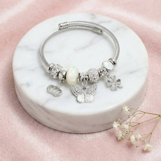 Silver Toned Charms Bracelet
