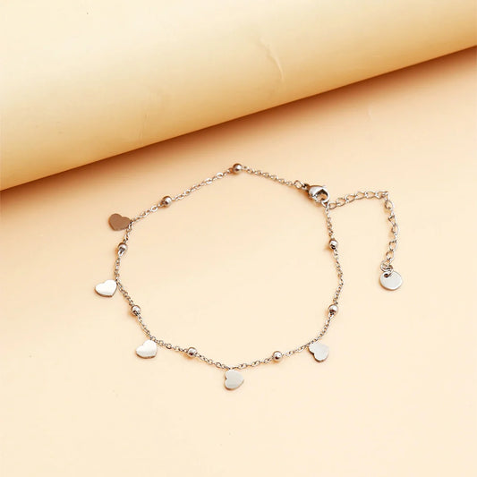 Liitle Hearts Silver Charm Anklet