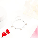 Silver Hearts Charm Anklet