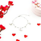 Butterfly Silver Charm Anklet
