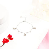 Butterfly Silver Charm Anklet