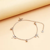 Dragonfly Silver Charm Anklet