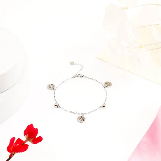 Old Tree Silver Charm Anklet