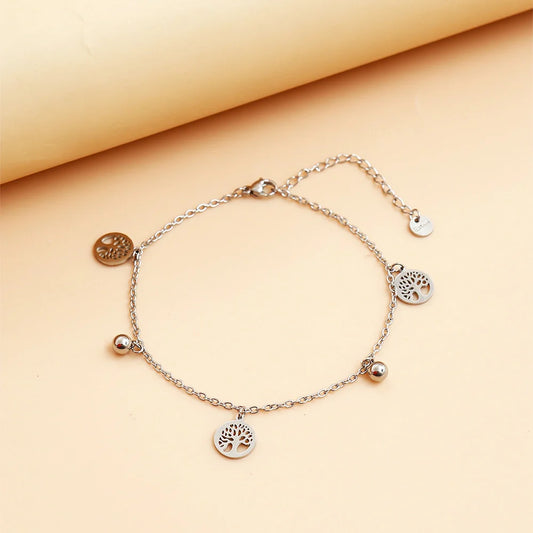 Old Tree Silver Charm Anklet
