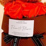 Orange Rose & Teddy Bear Bouquet