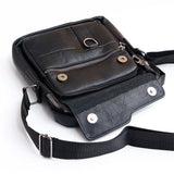 Black Leather Sling Bag With Black Wallet Set