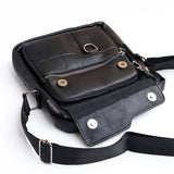 Black Leather Sling Bag With Brown Wallet Set