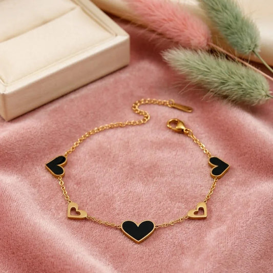 Black Heart Golden Diva Bracelet