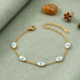 Evil Eye Charms Golden Bracelet