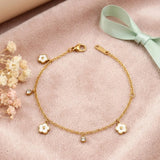 White Flora Golden Bracelet