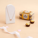 Love Essence Golden Chain Pendant With Ferrero Rocher