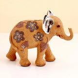 Medium Floral Elephant with Silver Ears Showpiece