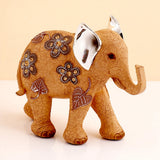 Medium Floral Elephant with Silver Ears Showpiece