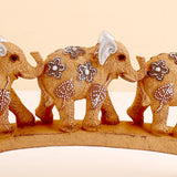 Triple Elephant Arch Figurine  Showpiece