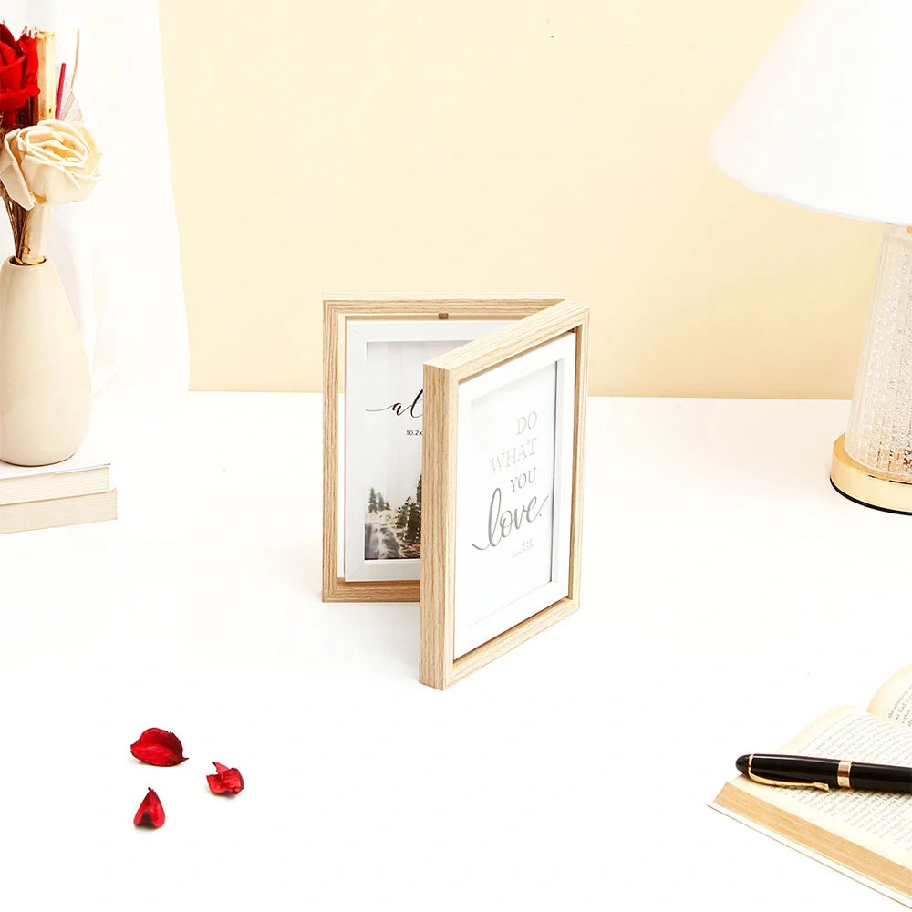 Rotatable Wooden Photo Frame - 10 CM x 15 CM