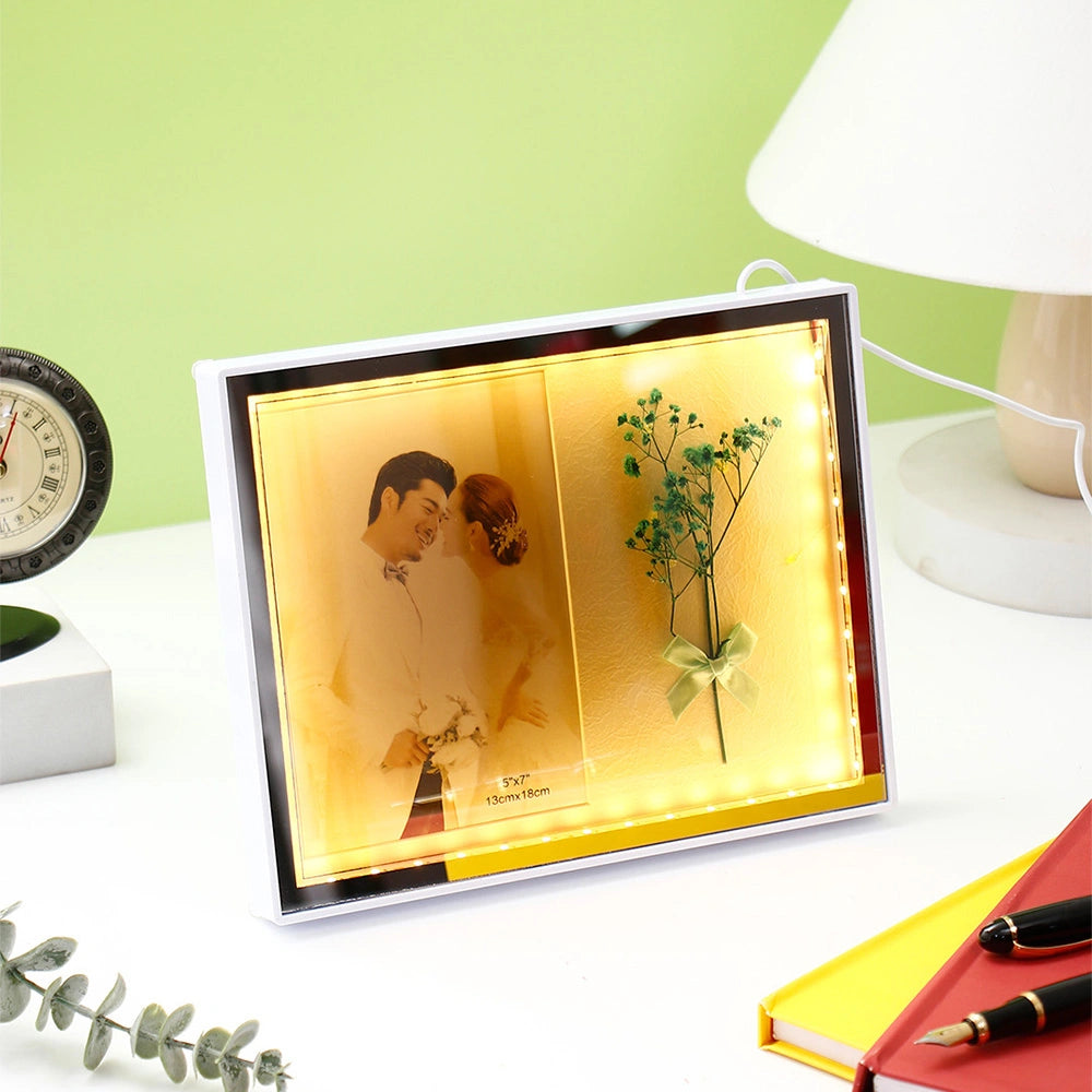 LED Light-Up Mirror Photo Frame
