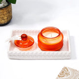 Pack Of 2 Scented Candle in Orange Ribbed Glass Jar