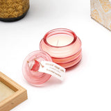Pack Of 2 Scented Candle in Pink Ribbed Glass Jar